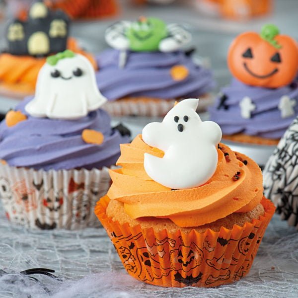Muffin Vormpjes Halloween Oranje/Wit - Afbeelding 2